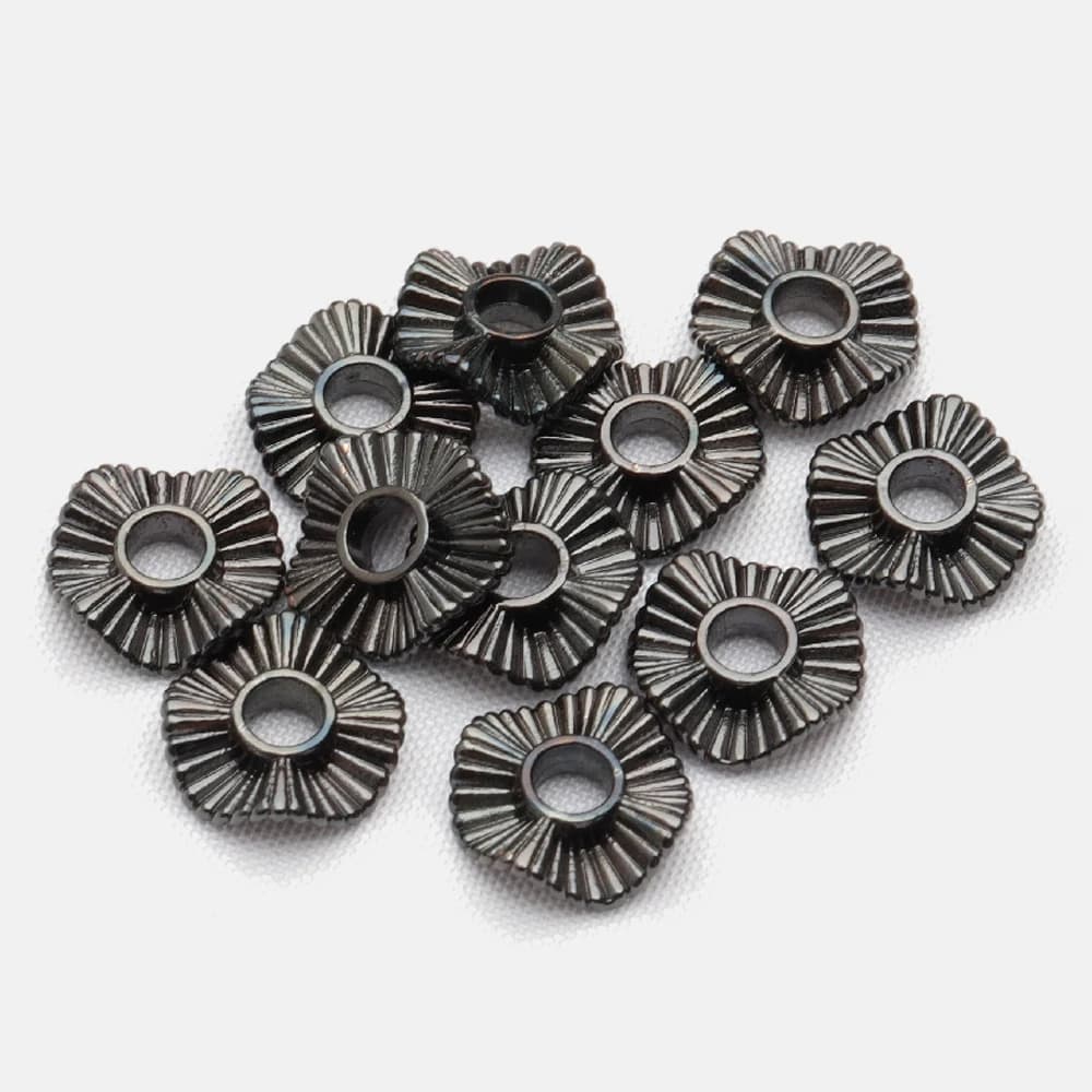 20pcs 18K Gold Plated Brass Spacer Beads Flat Round Loose Wavy Disc Beads for DIY Bracelets Necklaces Earrings Jewelry Making