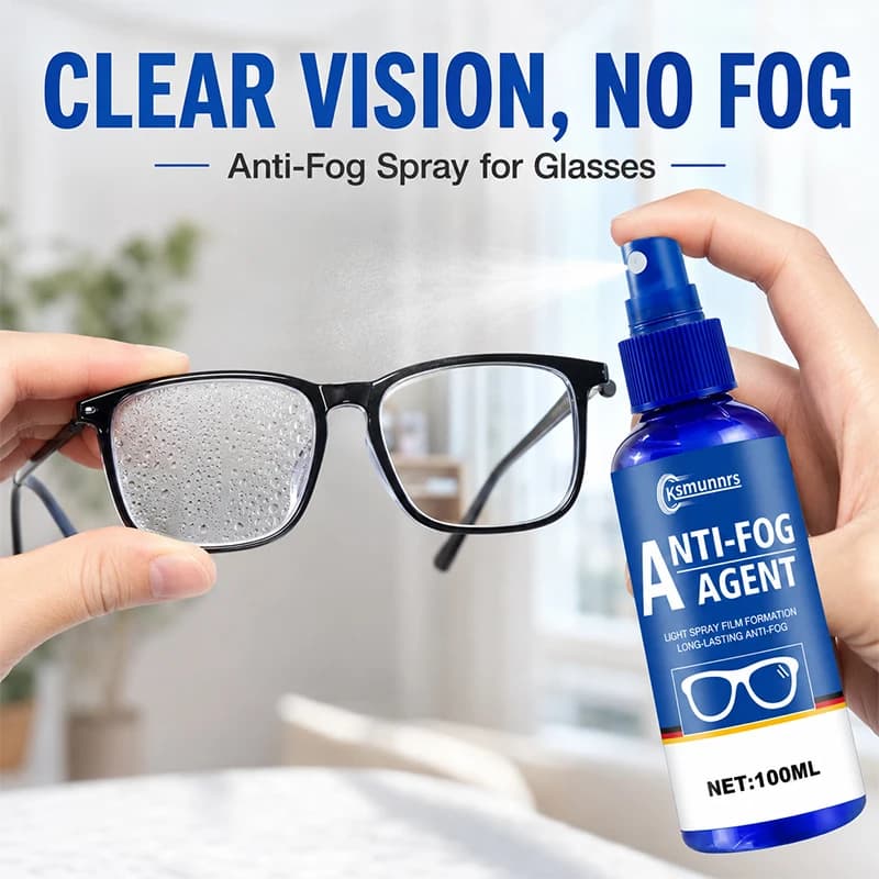 Portable Anti-Fog Spray for Glasses, Goggles and Helmet Visors, Clear Vision Defogger for Sunglasses, Ski Goggles and Car Glass