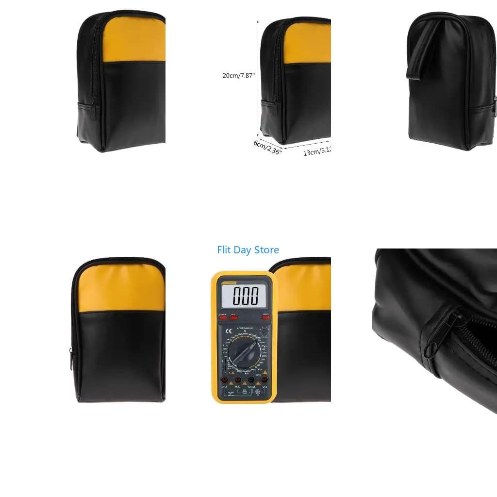 F92C Zippered Storage Case Carrying Box Antishake for Handheld Multimeter 15B 17B 18B