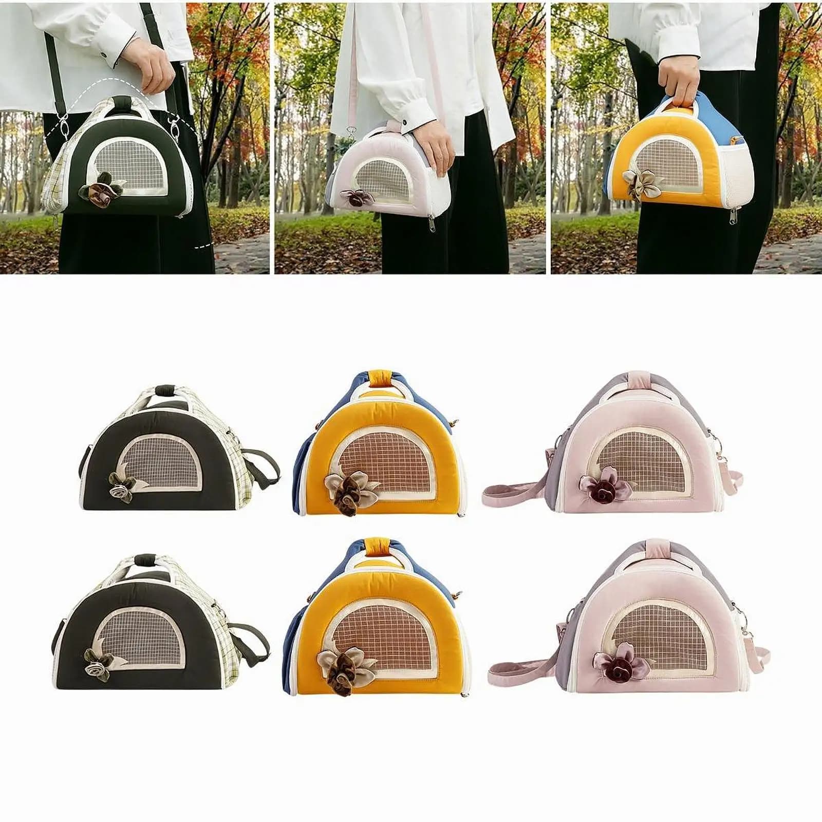 Borsa da Trasporto per Piccoli Animali, Trasportino per Criceti, Borsa Portatile per Porcellini d'India, Uccelli e Gerbilli