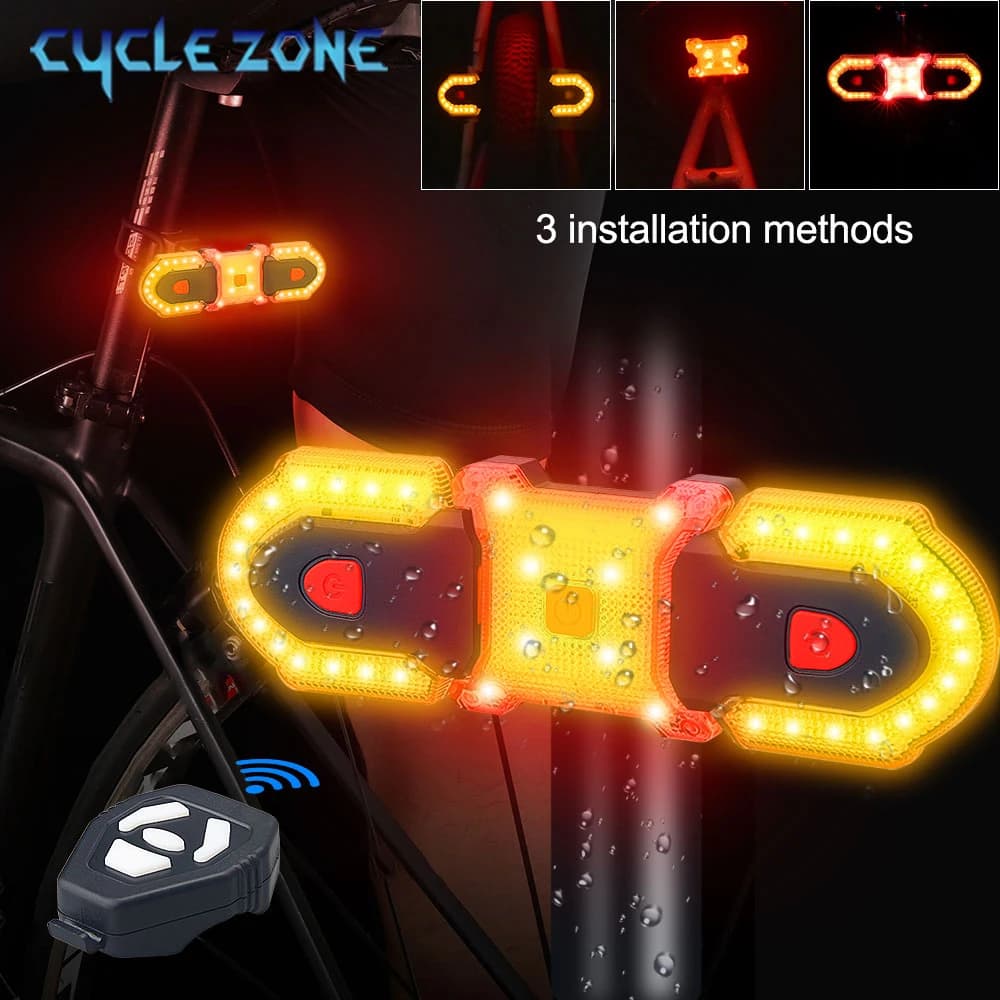 Bicycle direction indicator Rear light Rechargeable LED bicycle lamp via USB Rear light for bike with wireless remote control Rear light for road bike MTB