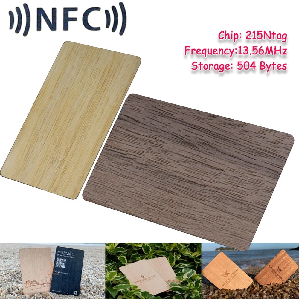 1Pc Carta di Legno NFC 13.56MHZ Tag RFID 504Bytes 215Ntag Chip Adesione Senza Contatto Regalo di Affari Riconoscimento Sociali Lasercard