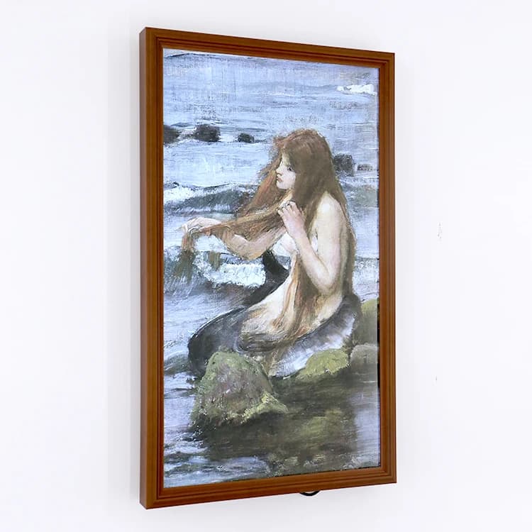Cornice Digitale in Legno con Schermo LED HD da 21,5 Pollici per Foto e Video MP4, Display per Presentazioni e Album Fotografici