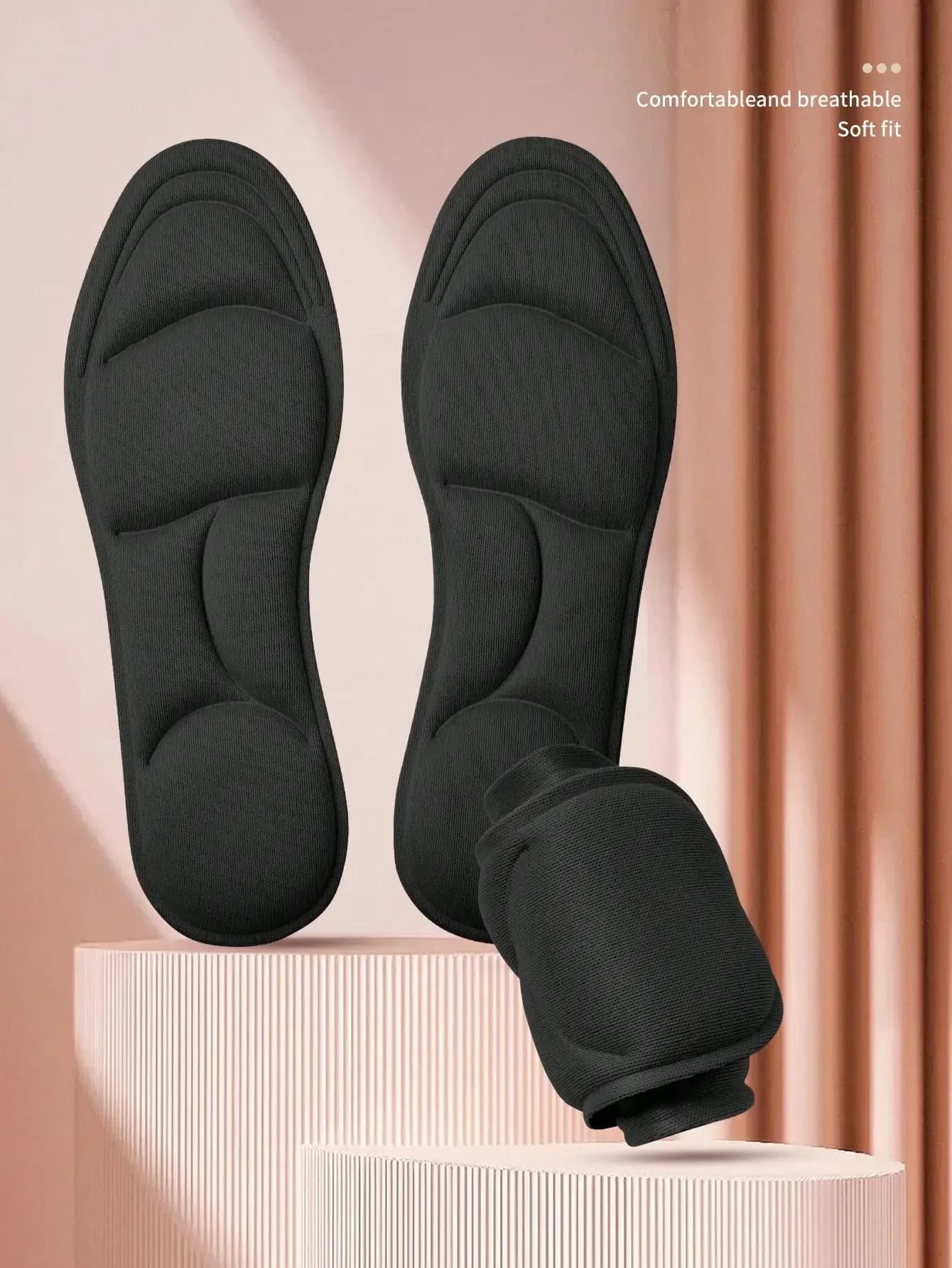 2 paia di solette per scarpe in memory foam 5D, comode solette spesse con supporto per l'arco plantare ad alto rimbalzo per scarpe da corsa, scarpe da donna