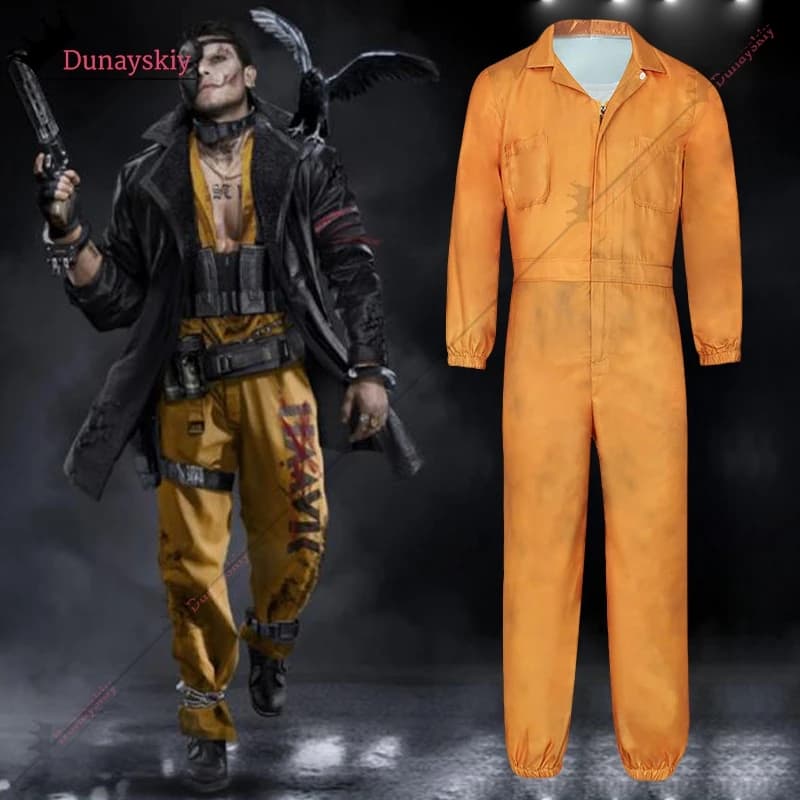 Costume da Prigioniero Giallo Delta Force per Cosplay, Tuta da Prigioniero per Uomo e Donna, Abbigliamento per Giochi di Ruolo, Outfit per Feste a Tema Halloween