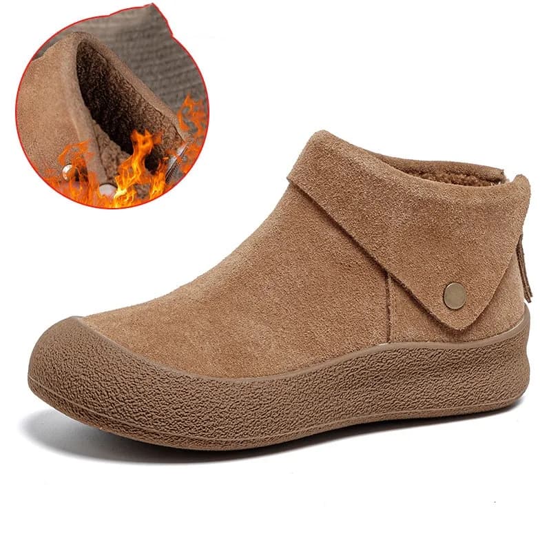 Stivaletti da donna in vera pelle 2026 Stivali da neve caldi antiscivolo invernali per le donne Piattaforma di design con cerniera posteriore Botas Mujer