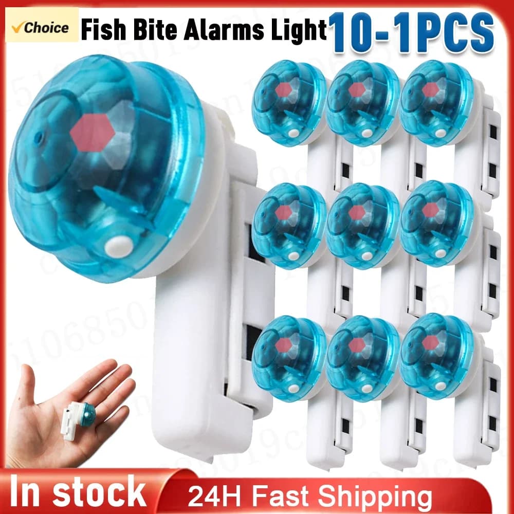 10-1 pcs fishing rod universal alarm light fishing rod electronic sea fishing light LED light for night fishing accessories