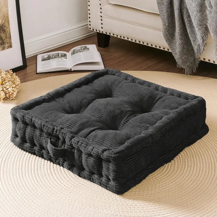 Square Floor Pillows for Adults Kids Meditation Floor Pillow Seating Cushion Tufted Floor Cushion with Shredded Foam amp Velvet