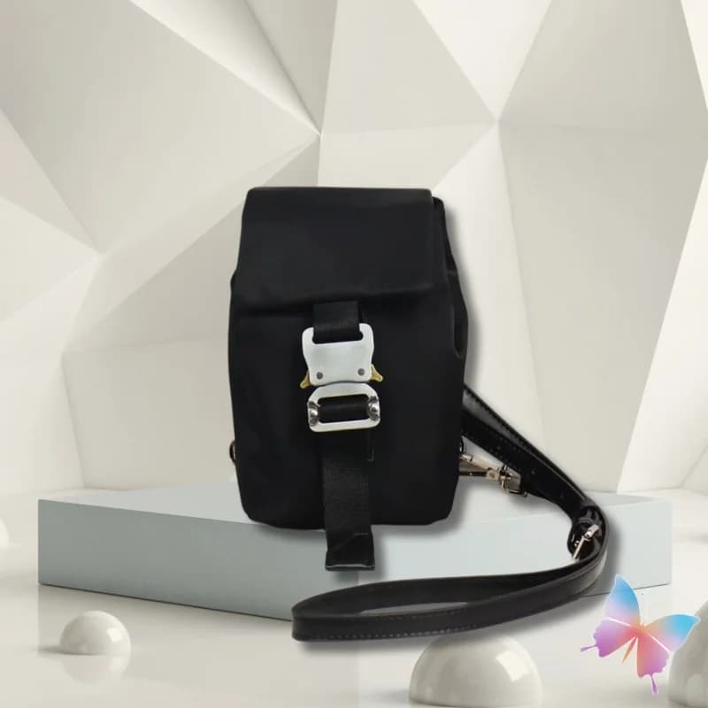 Zaino unisex 1017 ALYX 9SM Argento tattico con fibbia in metallo Flip Cover con coulisse tracolla regolabile Borsa a tracolla in nylon