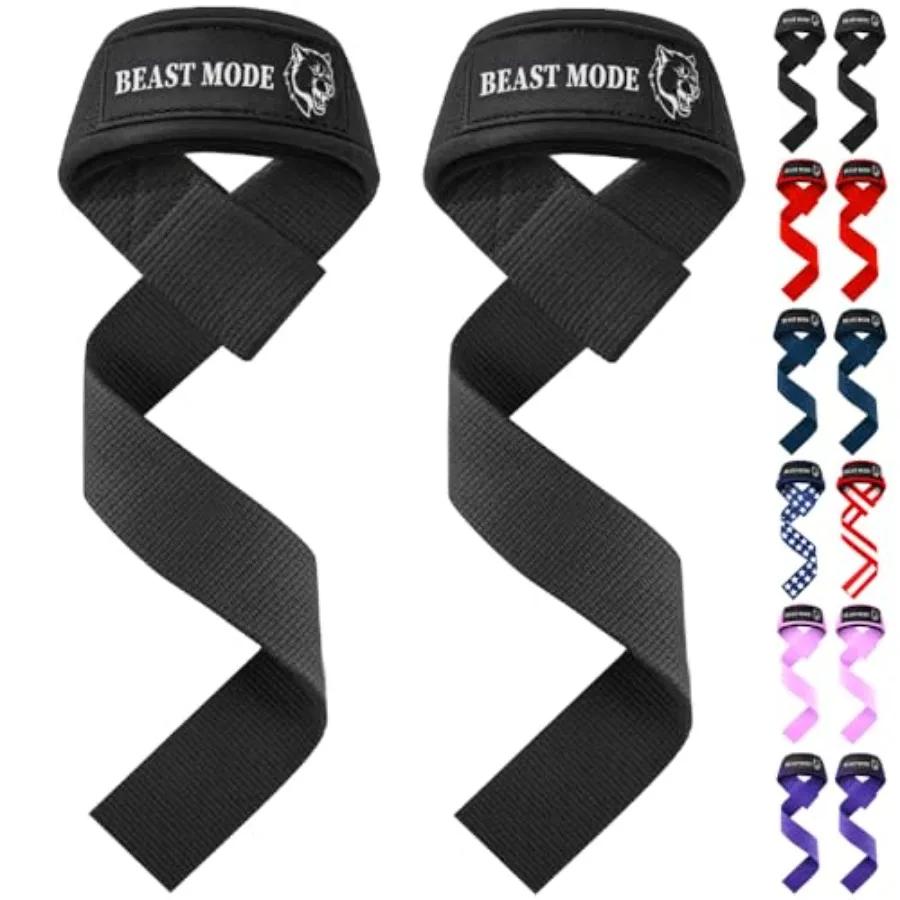 Cinghie di Sollevamento per Sollevamento Pesi e Allenamento in Palestra - Cinghie da Polso con Imbottitura in Neoprene e Cotone - Ideali per Uomini e Donne per Powerlifting