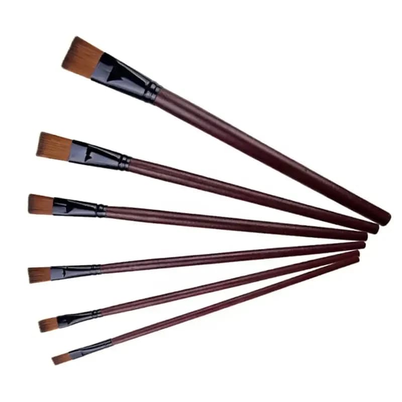 6pcs Nylon Artist Brushes - Professional Set for Acrylic Oil Watercolor Painting, Art Painting Supplies