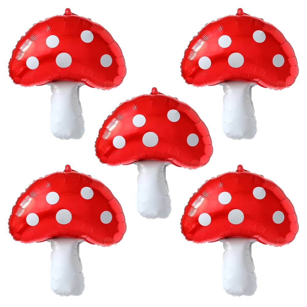 5/3/1 pz palloncini Foil fungo rosso per giardino delle fate decorazione festa di compleanno a tema Baby Shower Party puntelli per foto giocattolo per bambini