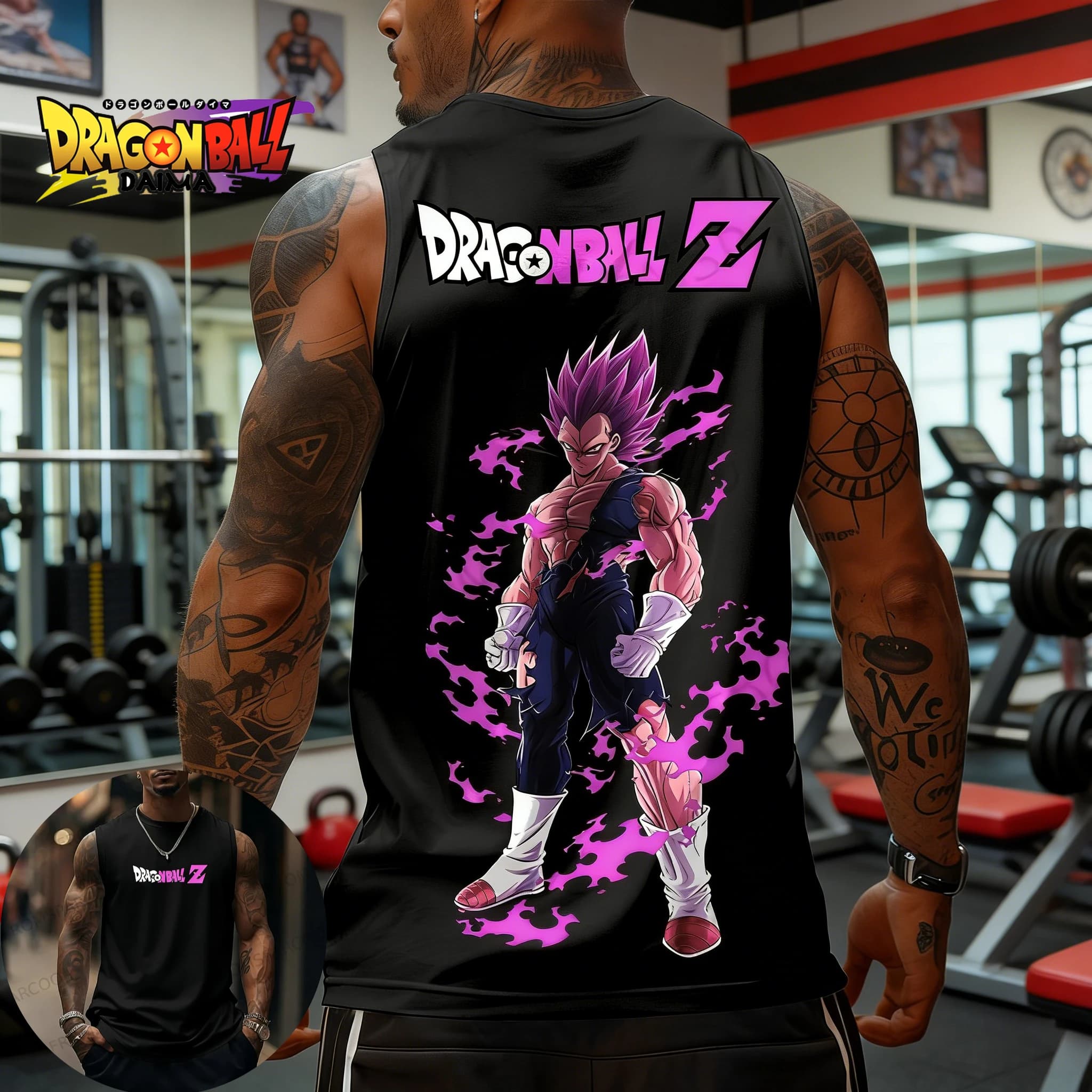 Nuova Canotta Sportiva Senza Maniche con Stampa Dragon Ball Gohan Super Saiyan, Top Versatile Estivo Unisex Stile Y2k