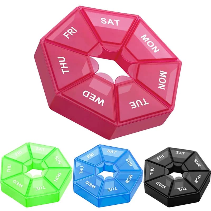 6/3/1 Pz 7 Griglie Portapillole di Plastica 7 Giorni Scatola di Caramelle di Stoccaggio Portatile Tablet Titolare Organizzatore di Viaggio Dispenser Contenitore