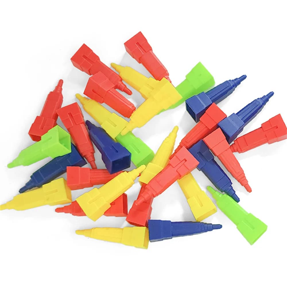 20 pz/set 45*19*11mm pezzi di scacchi da costruzione in plastica accessori per giochi da tavolo 4 colori