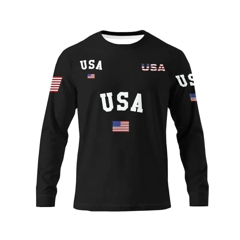 Men's Hoodie Flag Print Cross-Border Crew Neck Sweatshirt Deformation Resistant Animal Pattern Other Collar Design Spring 2026