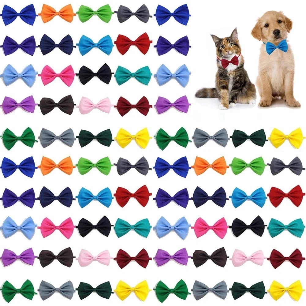 50/100 pz Archi Per Cani Colori Della Miscela All'ingrosso Pet Grooming Accessori Coniglio Gatto Cane Papillon Papillon Regolabile Prodotti Per Animali Domestici