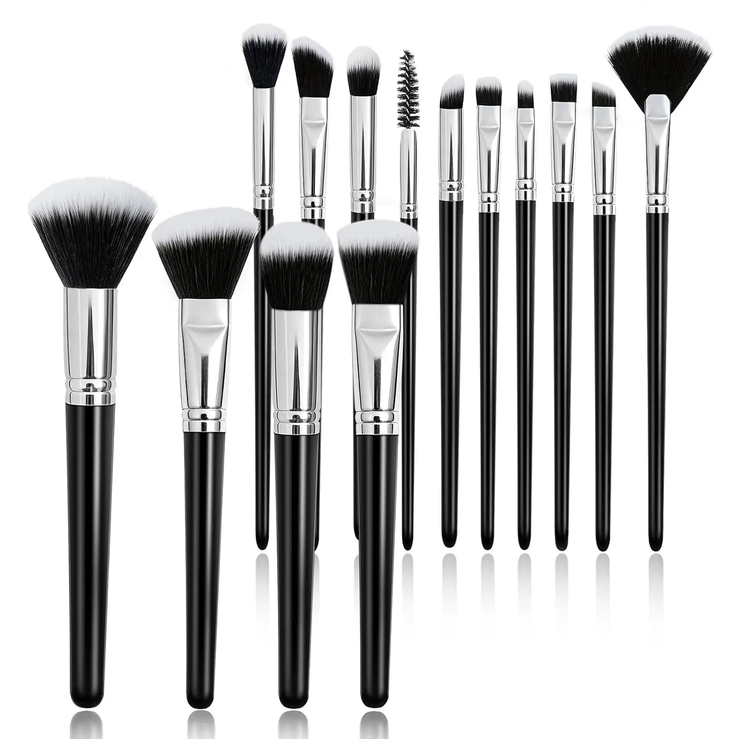 14 Pcs Premium Synthetic Makeup Brush Set for Foundation, Concealer, Blush & Eyeshadow, Travel-Friendly