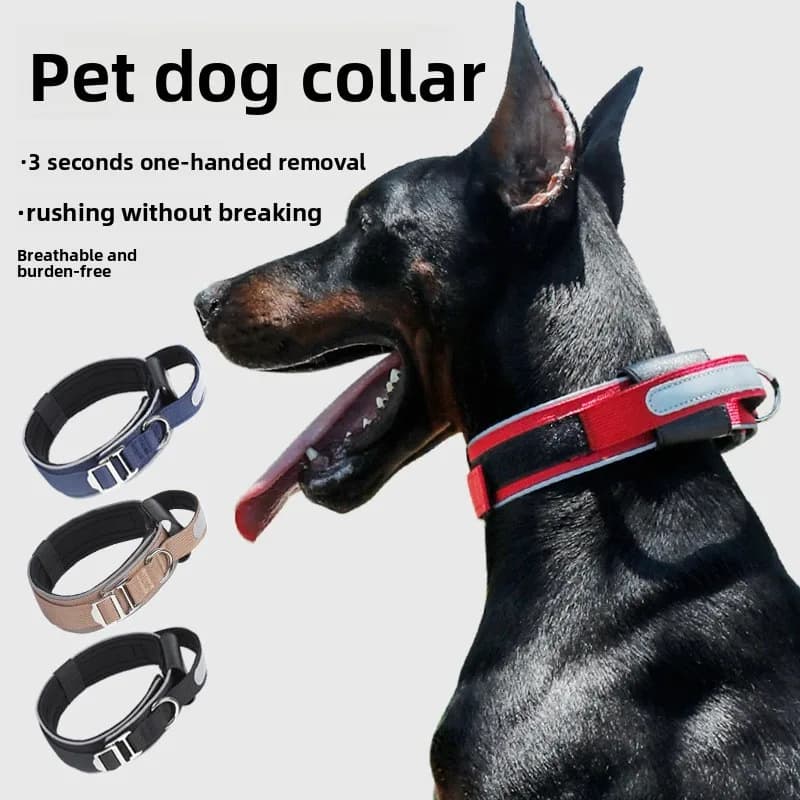 Collare per cani tattico Collare per animali riflettente anti-pull regolabile per cani di taglia media
