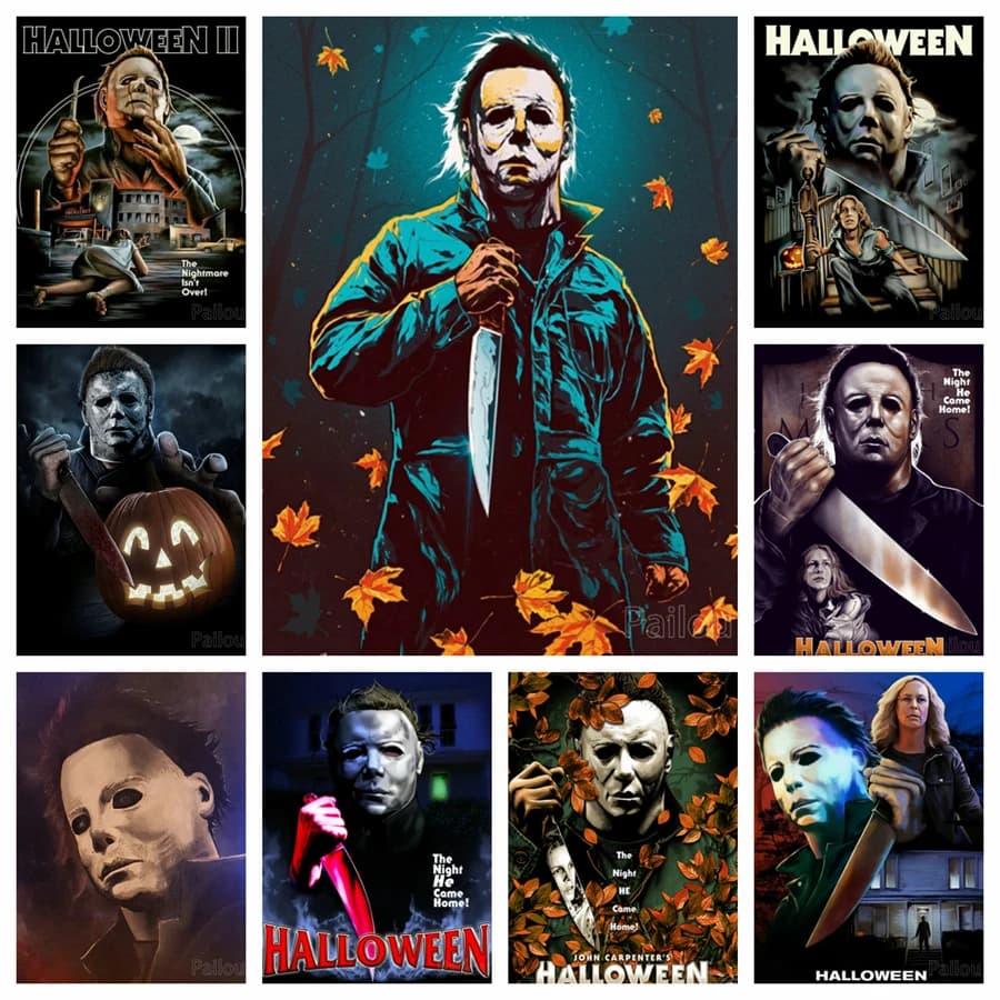 5D DIY Classic Horror Movie Halloween Kills Diamond Painting Michael Myers Art Full Round Cross Stitch Crystal Craft Room Decor