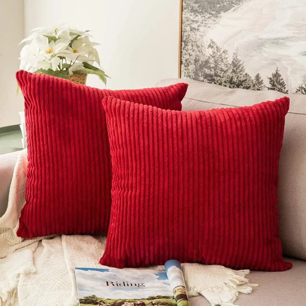 Christmas red pillow lining, pillow lining pillow pillows ultra soft with modern braid for sofa, sofa, bedroom