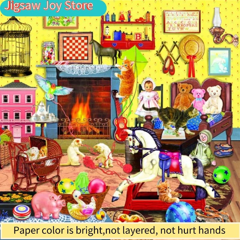 Puzzle di Alta Qualità 69x51cm, 1000 Pezzi, Carta Blu, Paesaggio Urbano di Praga, Pittura a Olio, Gioco per Adulti