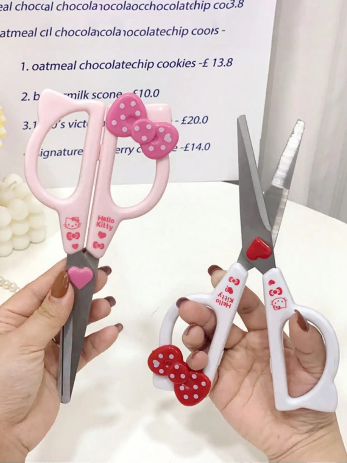 1/2 pezzi Hello KittyScissors in acciaio inossidabile, cancelleria carina, forbici artigianali, set di forbici per tessuti multiuso