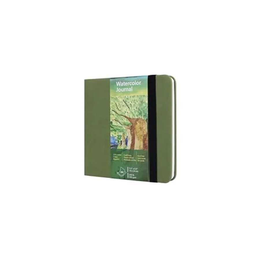 Watercolor Journal, 140 LB, 300 GSM, Cotton Paper, Cold Press, 24 Sheets, 48 Pages, Watercolor Paper Sketchbooks for Use As Tra