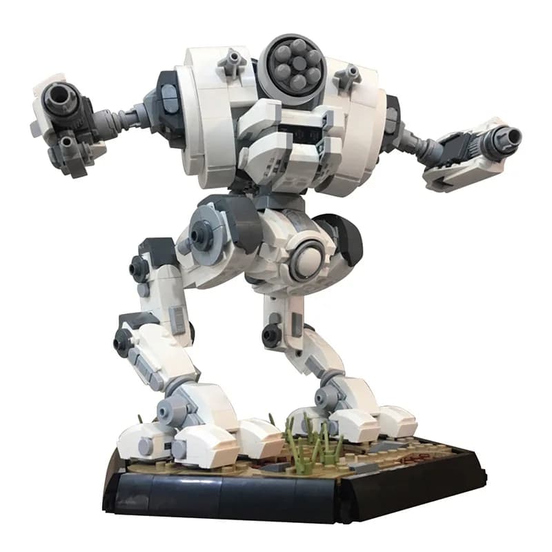 MOC Classic BattleTeched Mecha Soldier Uzi-Class Mecha Building Blocks Assembly Model Bricks Toys Family Friends Holiday Gifts