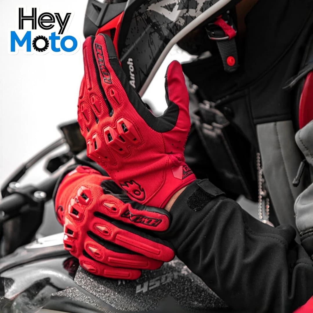 Guanti da Moto Traspiranti per Fuoristrada, Ventilati e Resistenti, con Protezione per le Nocche, Resistenti all'Usura