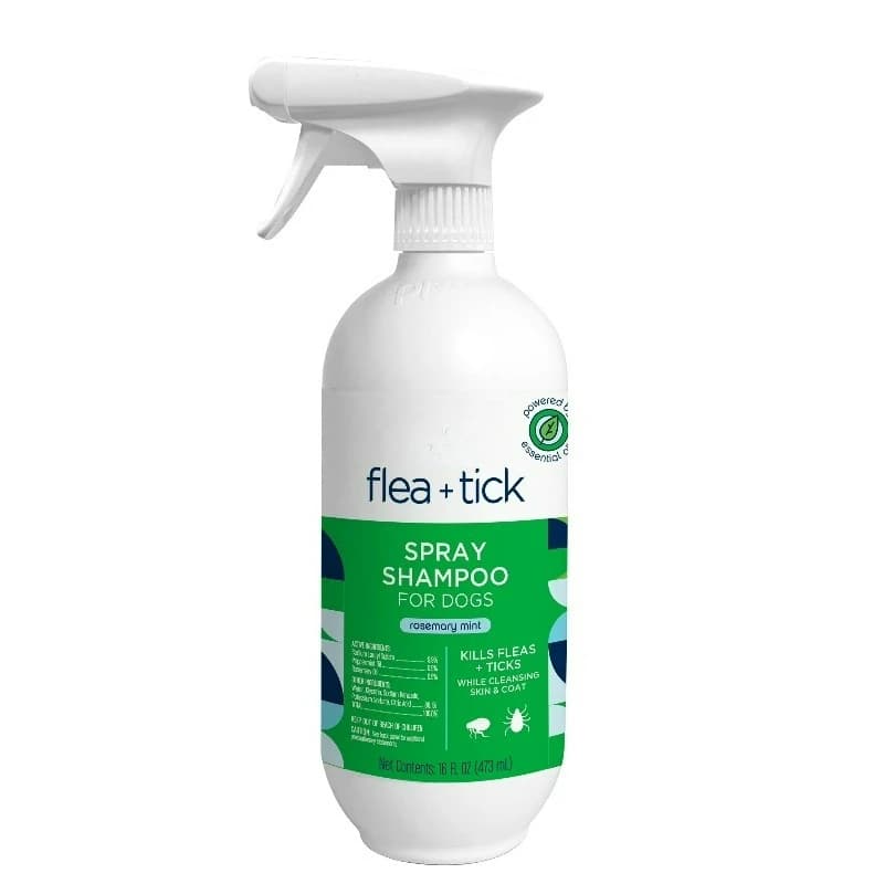 Shampoo Spray Antipulci e Antizecche per Cani, 16oz