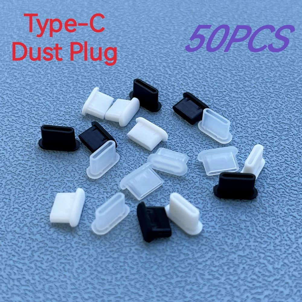 10/30/50PCS Type-C Silicone dust caps Phone USB charging port Protective cover Type C Dust cap for Samsung Xiaomi Huawei