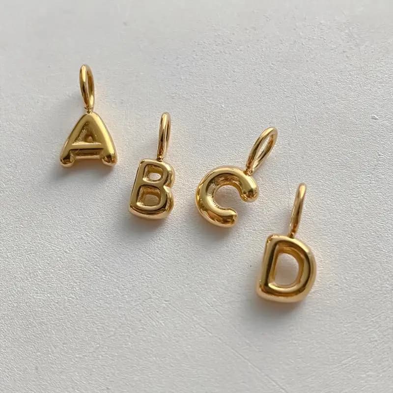 Ciondoli in Acciaio Inossidabile Stile Moderno Alfabeto 3D a Bolle per Creazione di Gioielli Fai-da-Te Collane Bracciali