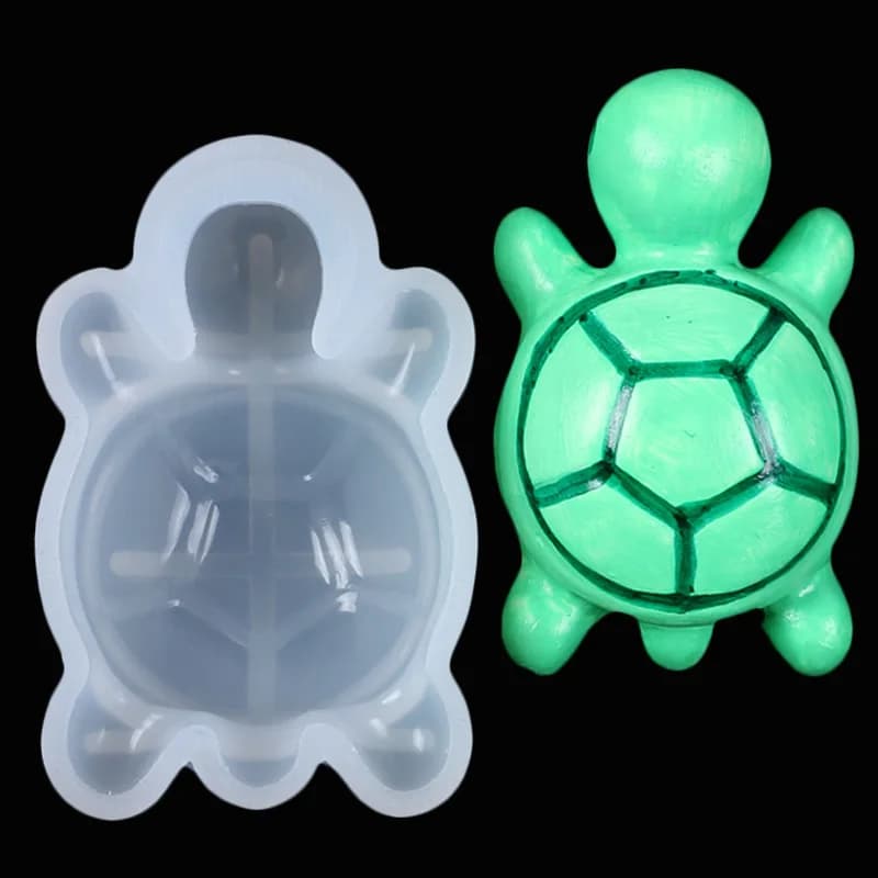 Nuovo stampo Stampi per colata in resina di cristallo fai-da-te Mini Desktop Tartaruga Figurina decorativa in resina Stampo in silicone per la lavorazione della pasta da gioco