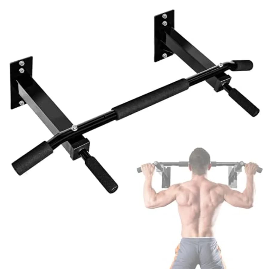 Multifunctional wall traction bar for strength training at home, black iron