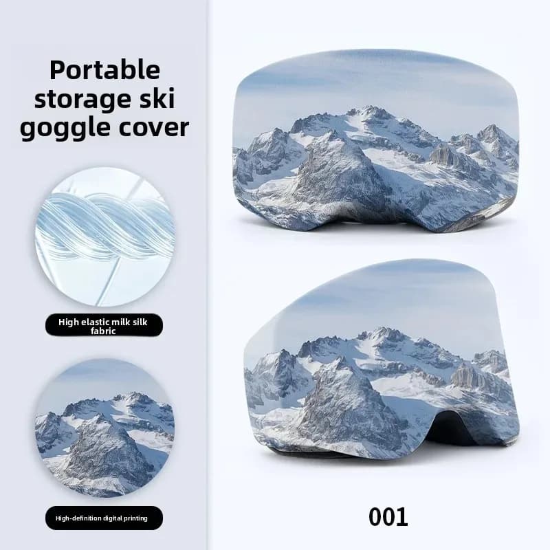Ski Goggle Cover Snow Mountain Print Portable Dustproof Scratch Resistant Ski Goggle Storage Case Winter Ski Accessories