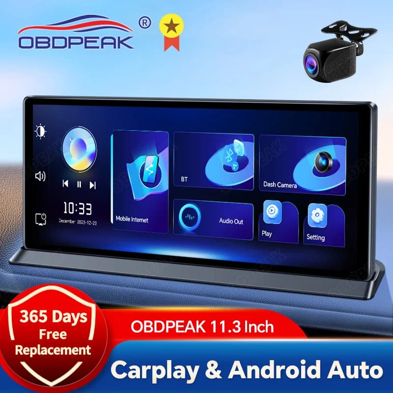 T20 PRO 11.3 "Ai Screen CarPlay e Android Auto Dash Cam Specchietto retrovisore Telecamera Navigazione GPS Videoregistratore Cruscotto