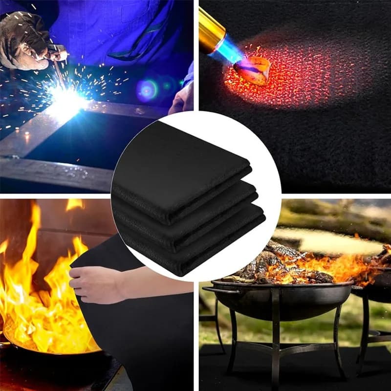 5mm Thick Black Welding Blanket Fireproof Heat Resistant Felt Fabric For Industrial Metalworking Welder Safety Cover