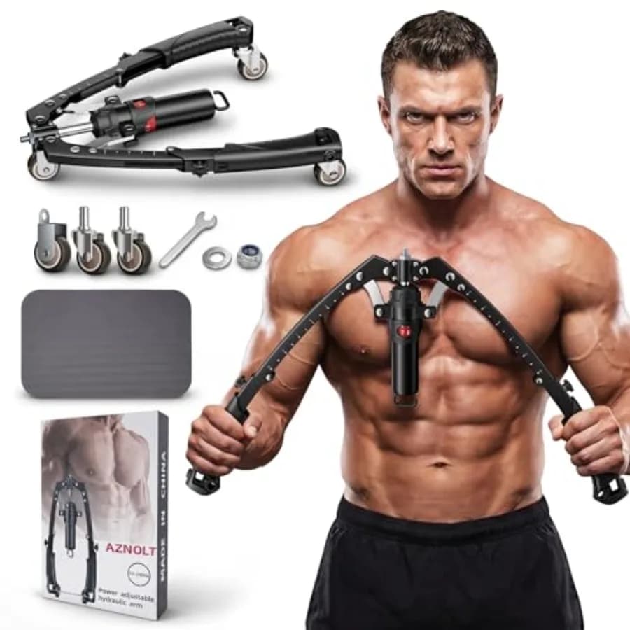 Muscle Trainer and Ab Roller Home Gym Strength and Core Training Equipment with Non-Slip Handles; Adjustable Resistance Design