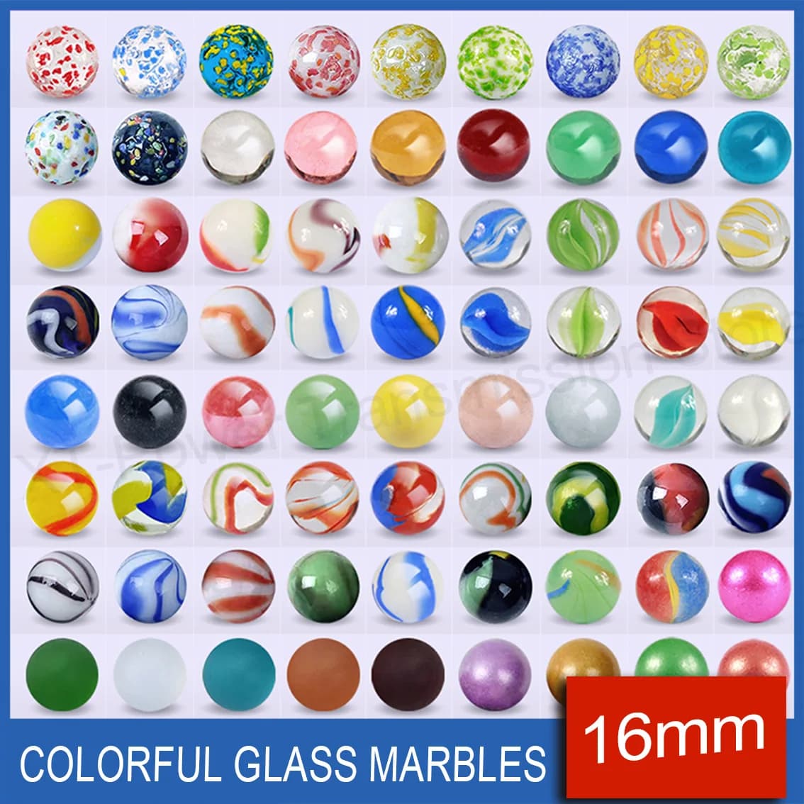 5-90PCS 16 millimetri Colorato Biglie di Vetro Giocattolo Per Bambini Palline di Marmo Corsa Gioco Solitario Giocattolo Accs Vaso di Riempimento e Serbatoio di Pesce Giocattolo Per La Casa Regalo FAI DA TE
