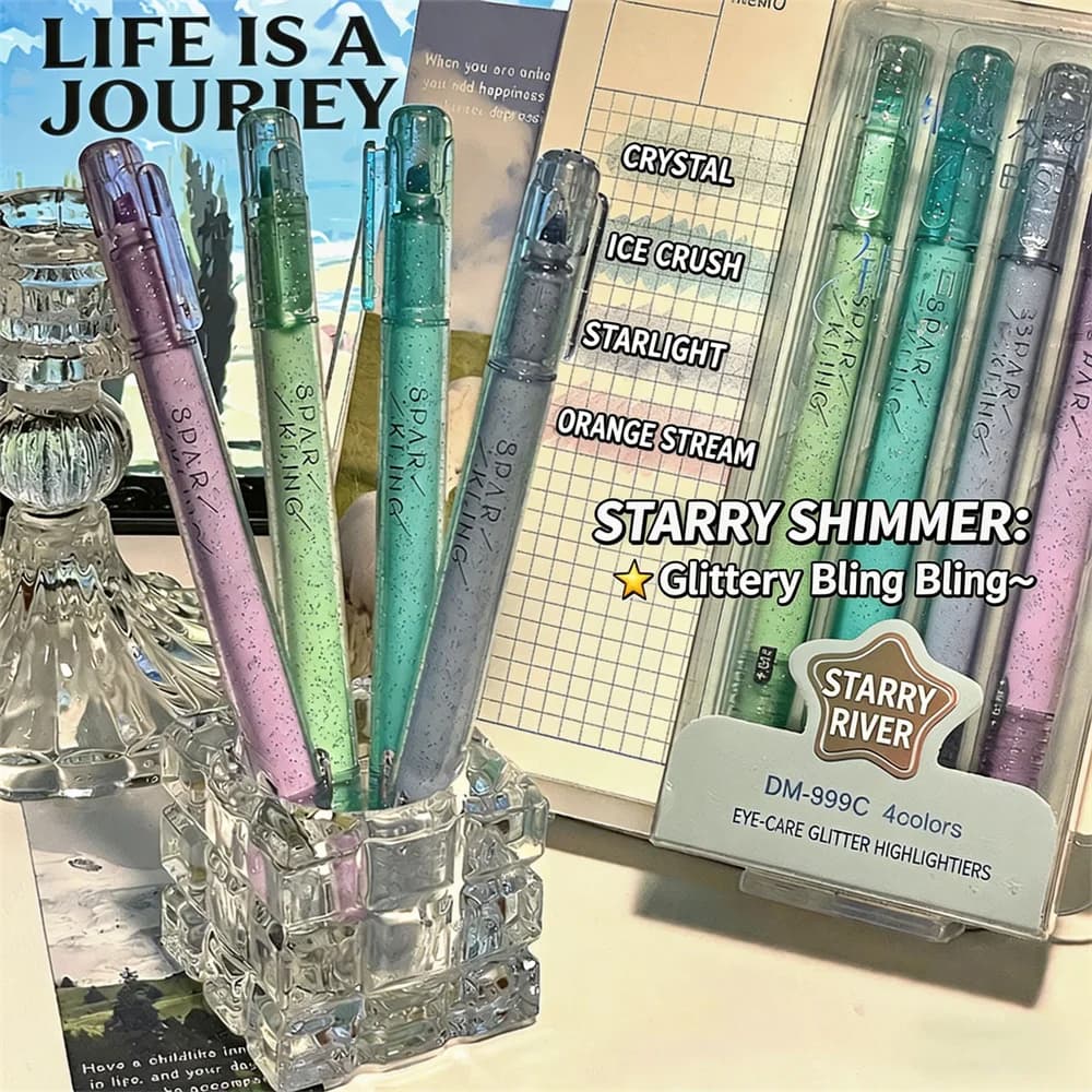 Offerta Speciale: Set di 4 Evidenziatori Colorati e Brillanti, Pennarelli per Studenti, Asciugatura Rapida, per Graffiti e Pittura Scolastica