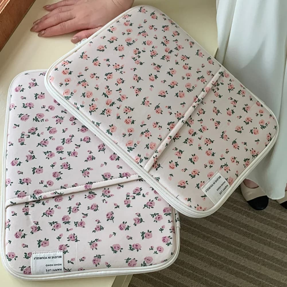 Custodia per laptop imbottita floreale da 11/13 pollici Custodia per tablet antiurto Custodia per computer portatile Borsa protettiva morbida per laptop