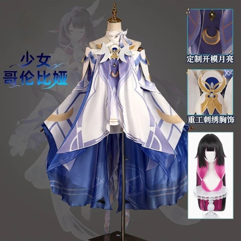 ANIMECC XS-2XL Columbina Costume Cosplay Parrucca Gioco Genshin Impact Fatui Cosplay Hallween Abiti natalizi per le donne