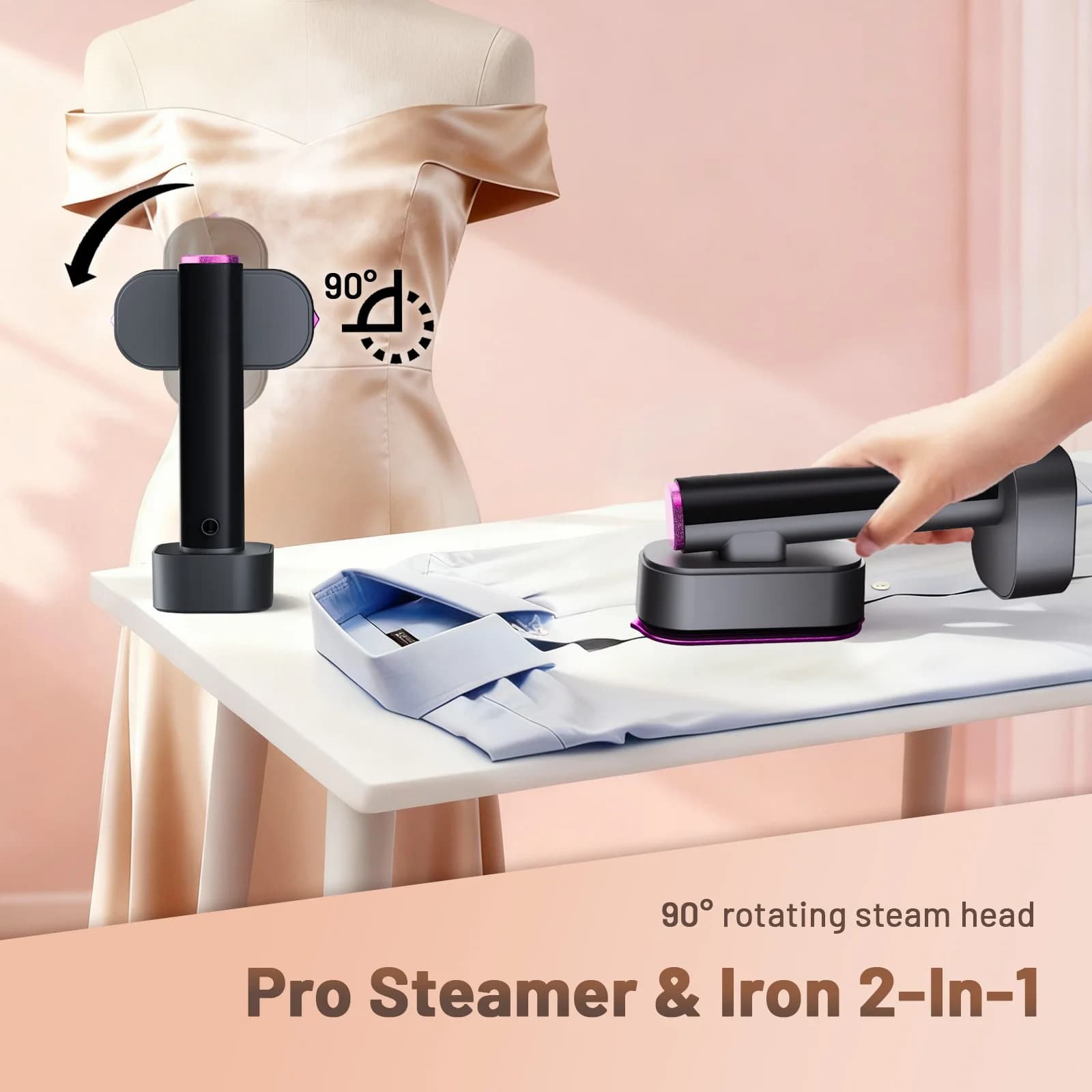 Steam Iron Mini Portable Iron Handheld machine Folding Garment Hanging Steamer Clothes Ironing Wet Dry Ironing Machine Home Iron