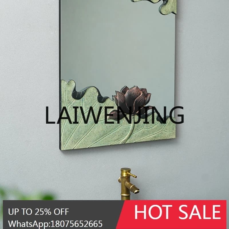 RWJ Nuovo stile cinese Lavabo Camera da letto Bagno Adesivi Specchio a mezza lunghezza