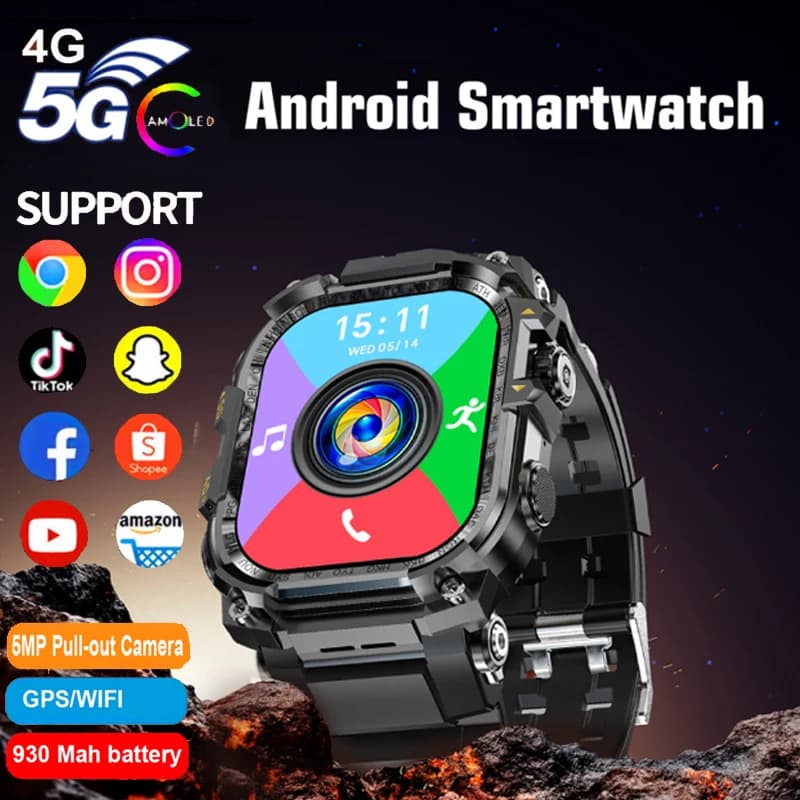 4G Android Men Women Smart Watch Men GPS 3G RAM/32G ROM Storage HD Dual Camera 4G SIM Card WIFI Wireless Fast Internet Access