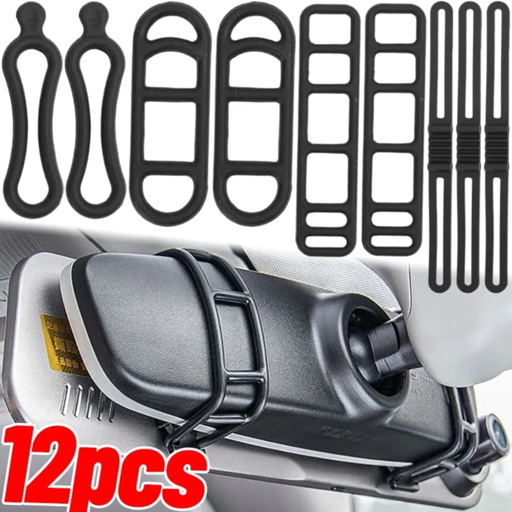 12/4 pcs Silicone Bicycle Mounting Wheels Bicycle Lighting Rubber Straps Clips for Rear Light Fixing Headlights Universal Bike Accessories