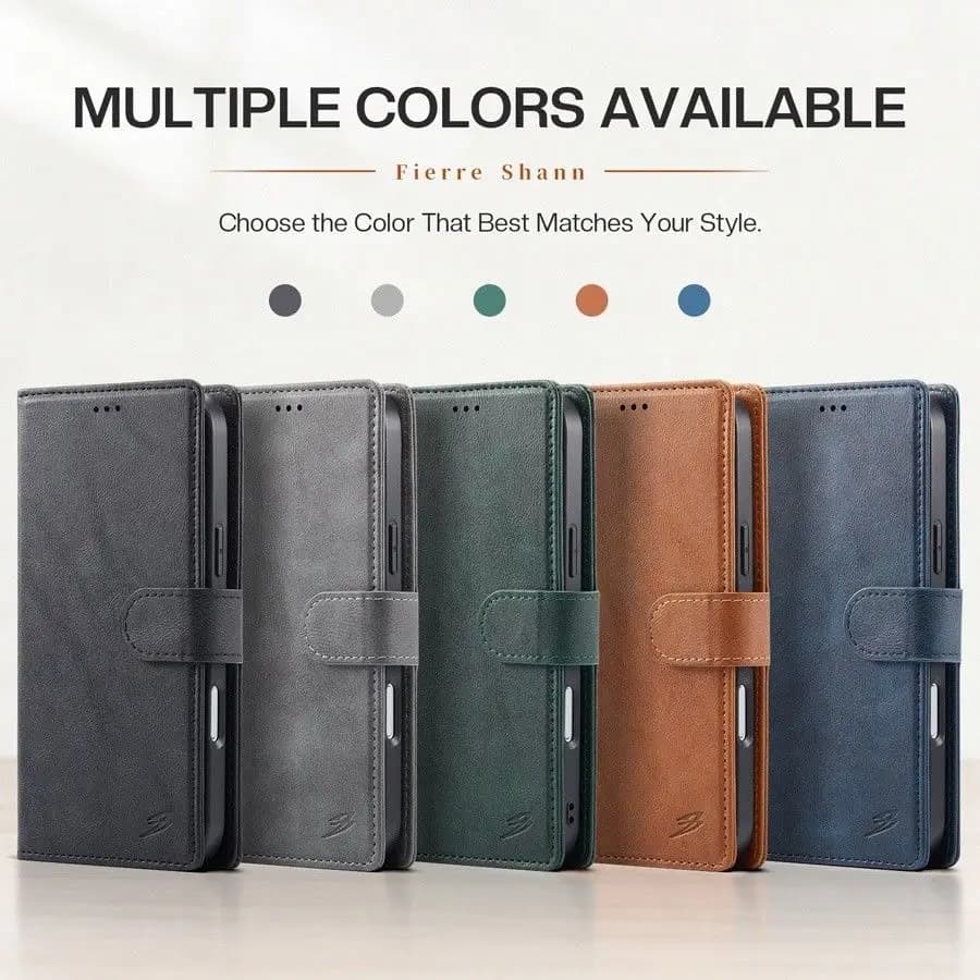 Detachable Wallet Phone Case RFID Blocking PU Leather Flip Cover for iPhone Air 12 13 14 15 Plus 16E 17 18 Pro Max