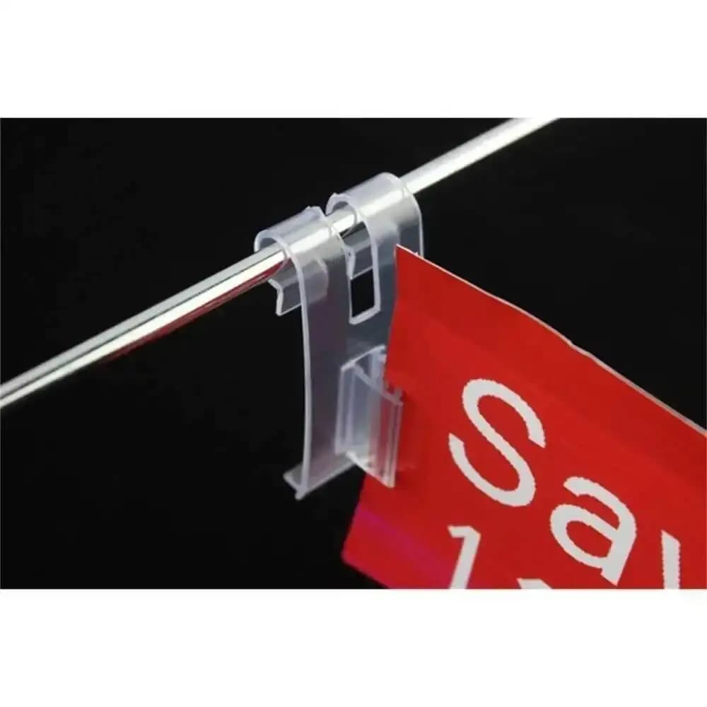 20 pz Pvc Morbido Duro Scaffale Dati Striscia Filo Gancio Grip Clip Pop Porta Etichette Scaffale del Supermercato Promozione Tag Segno Titolare A Scatto