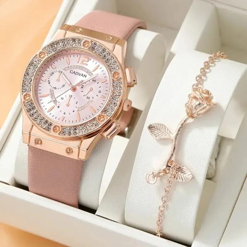 Watches Set Luxury Rhinestone Women Fashion Elegant Wrist Watch Quartz Watch for Girl Relogio Female